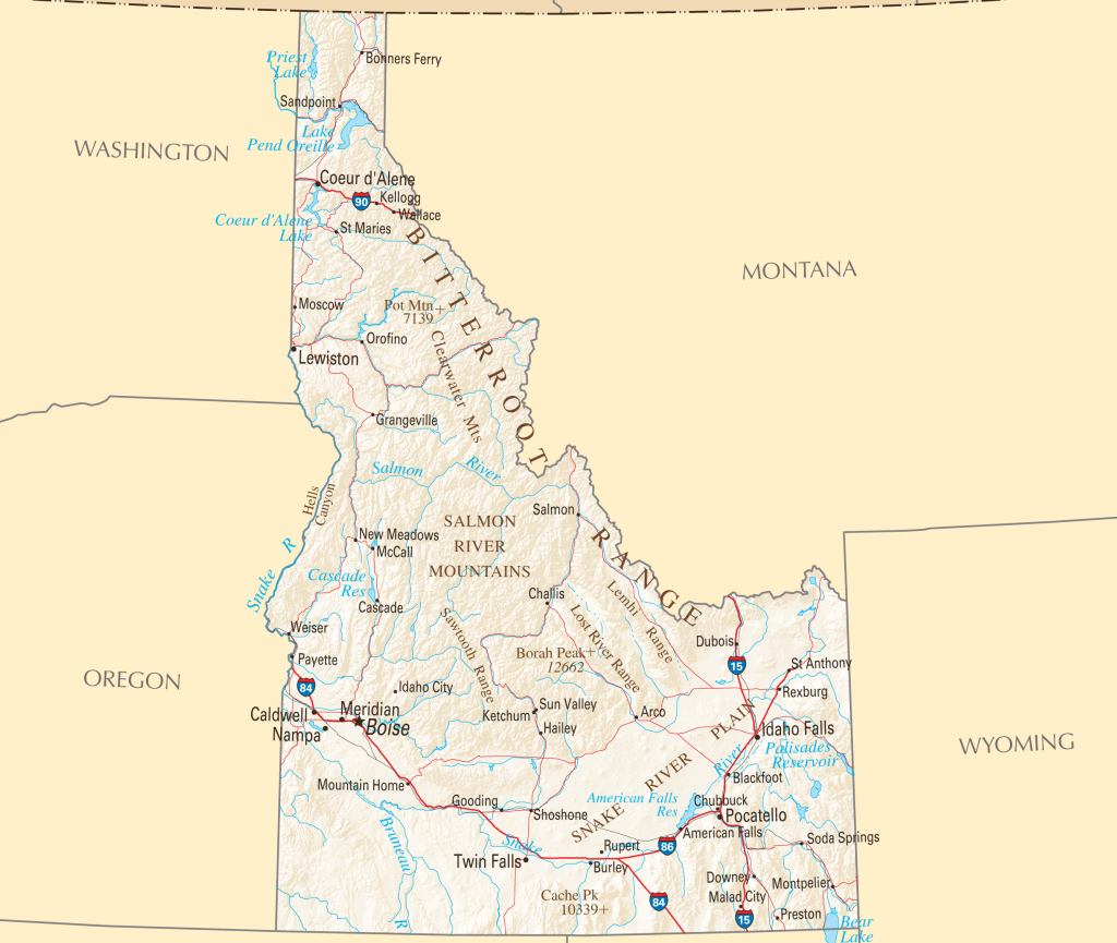 Idaho state map USA Cities and populated places on the map (ID) Idaho state map USA Cities and populated places on the map (ID)
