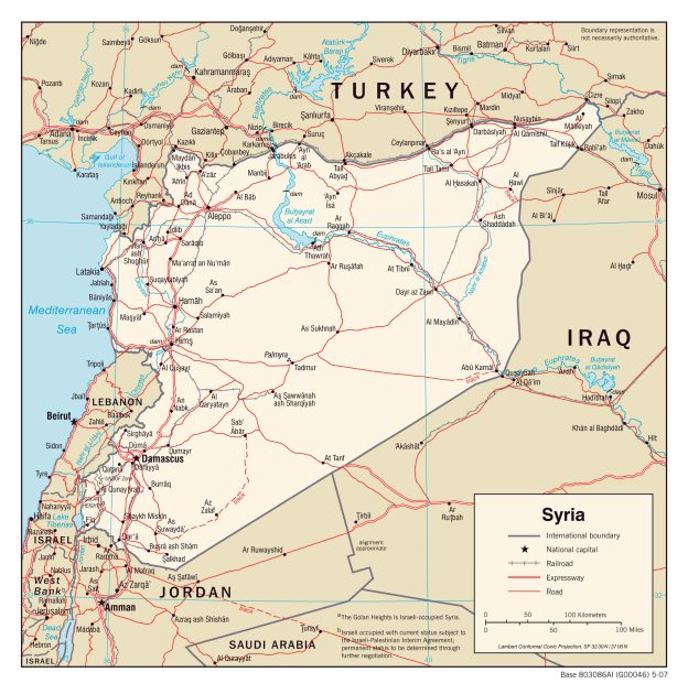 Syria Map | Counties And Cities In Syria