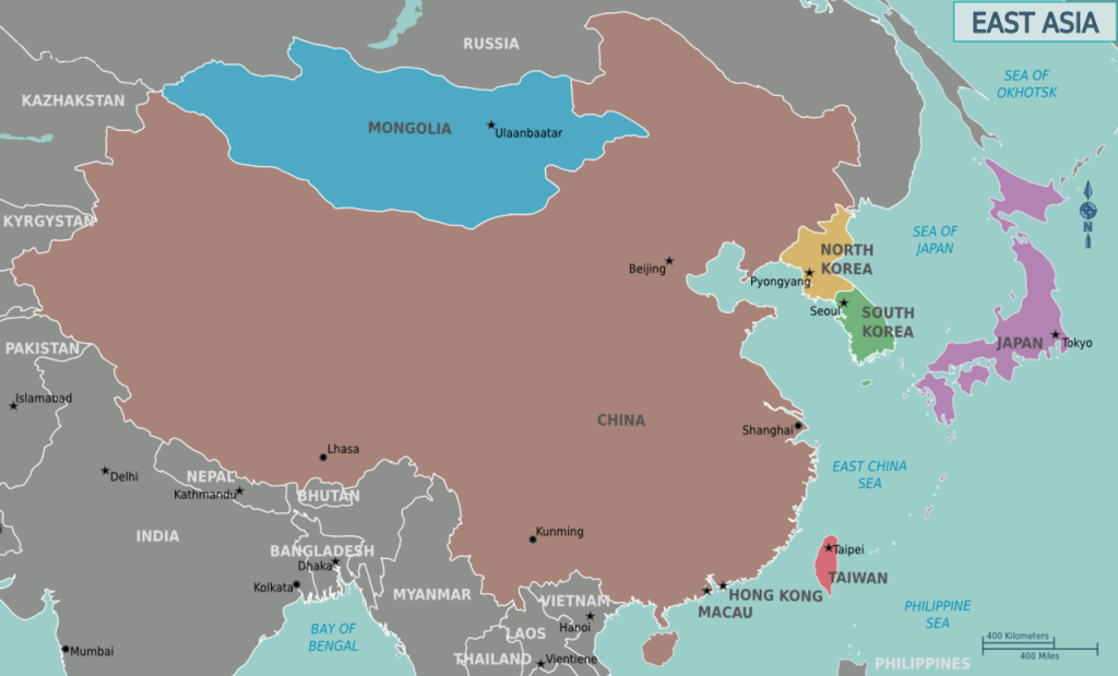South Korea location on world map