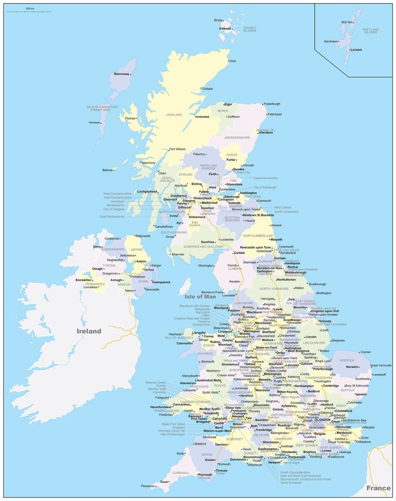 Political map of United Kingdom