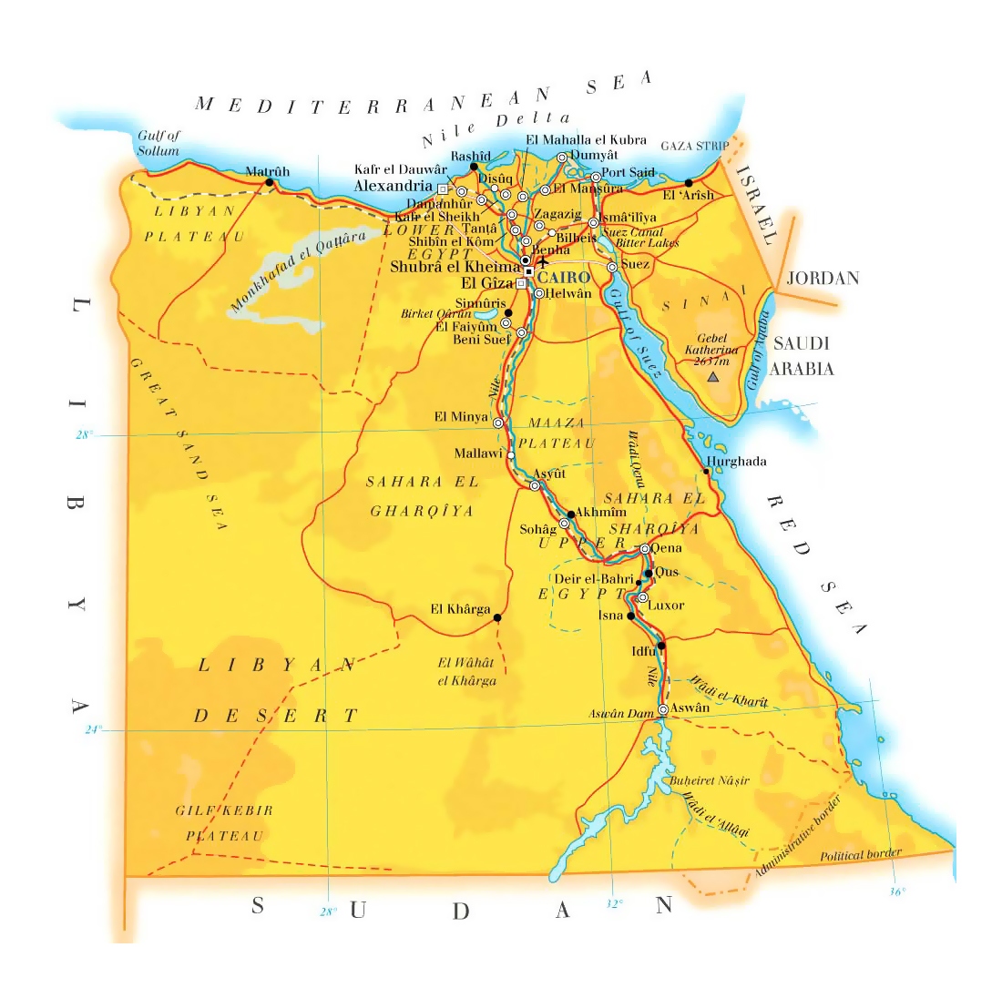Карта египта с городами курортами. Египет на карте. Географическая карта Египта. Физическая карта Египта. Политическая карта Египта.
