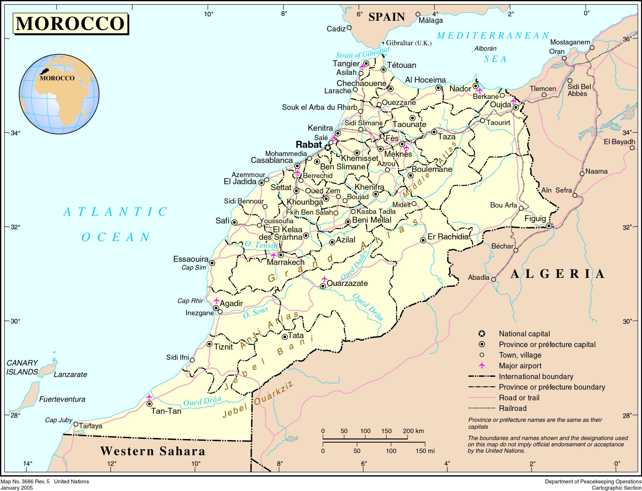 Morocco map | Counties and cities in Morocco