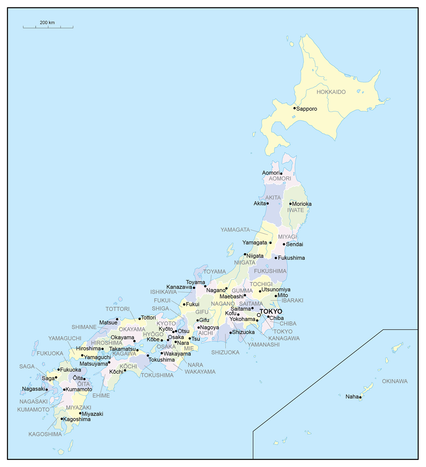 Japan Map Counties And Cities In Japan   Otzan3 B 1 