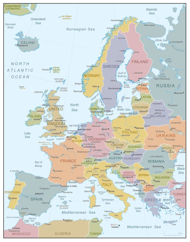 Political map of Europe