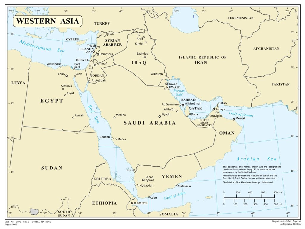  map of Western Asia