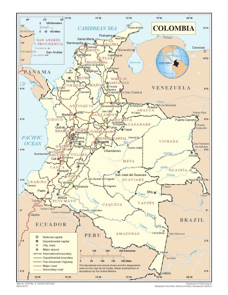 political map of Colombia