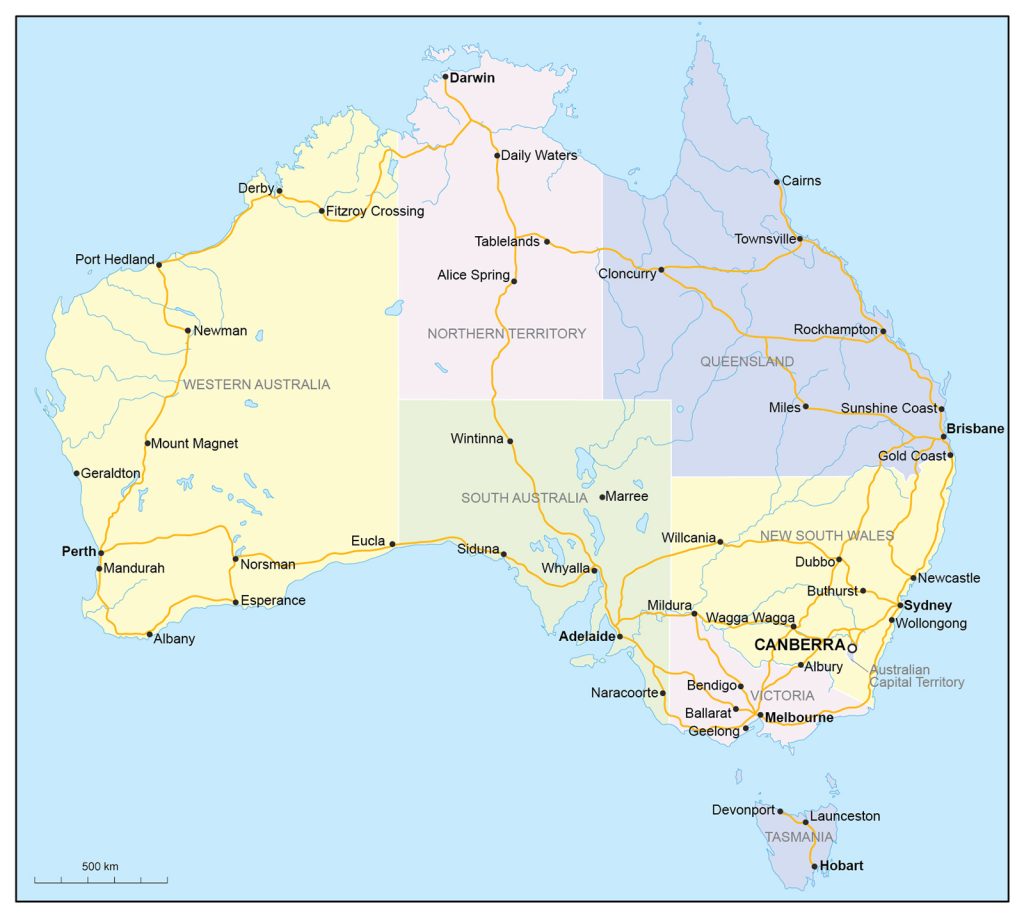 political map of Australia