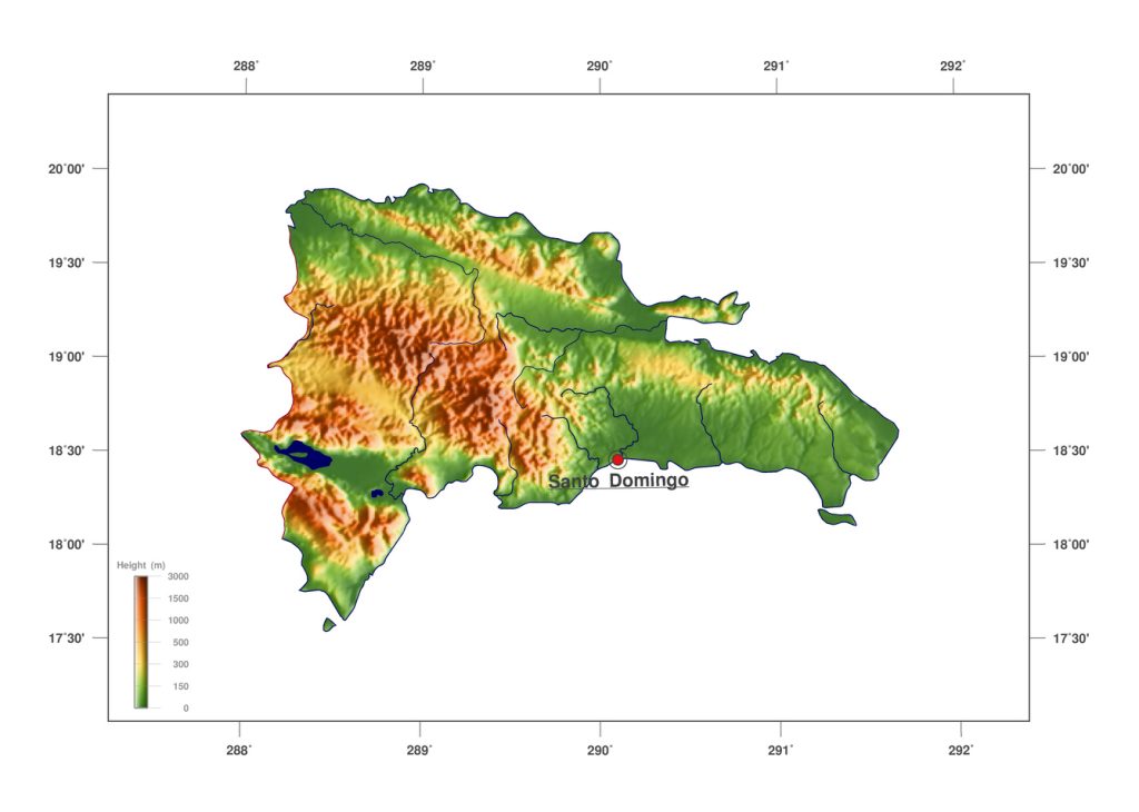 physical map of Dominican Republic
