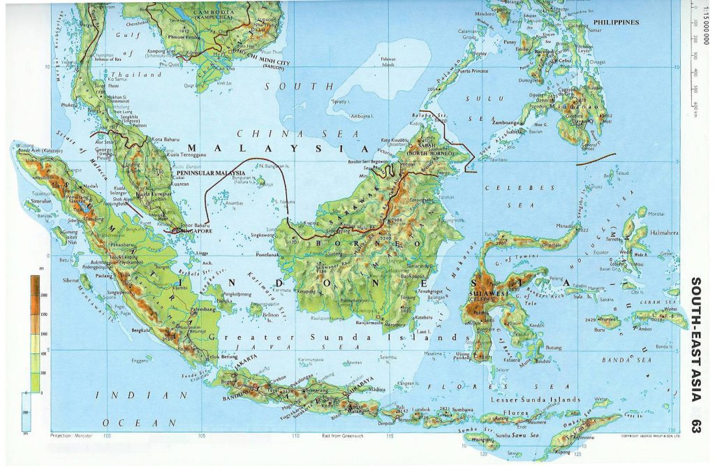physical map of Malaysia