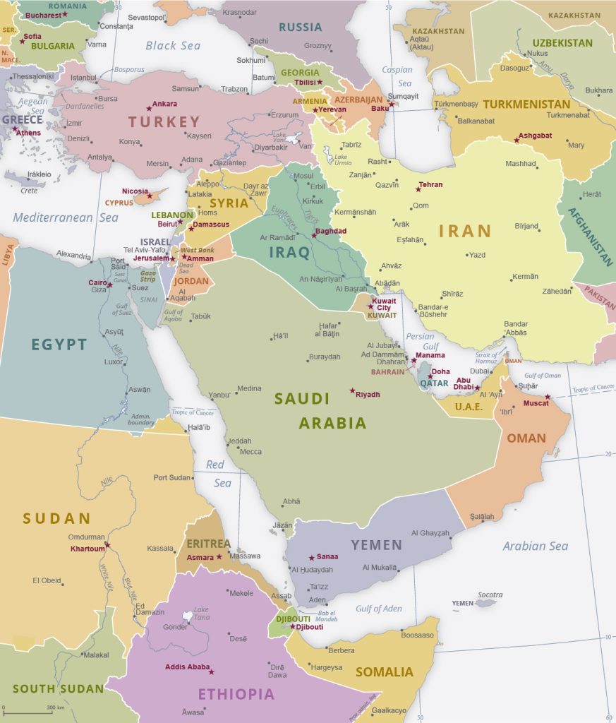 Iraq location on world map