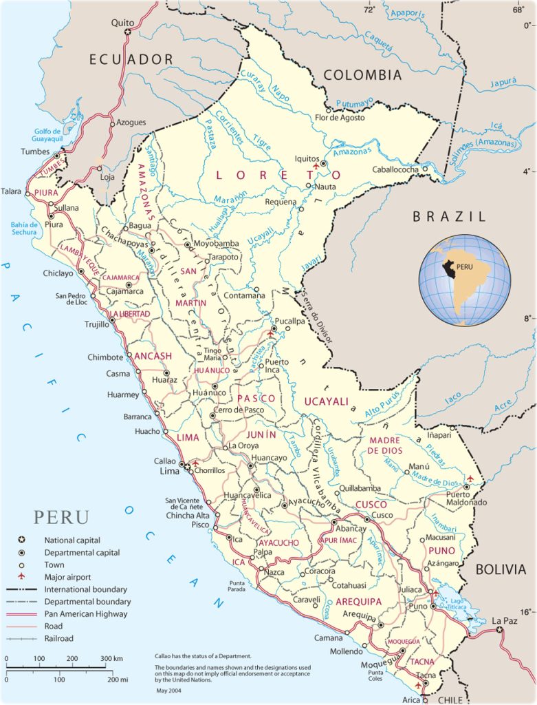 political map of Peru