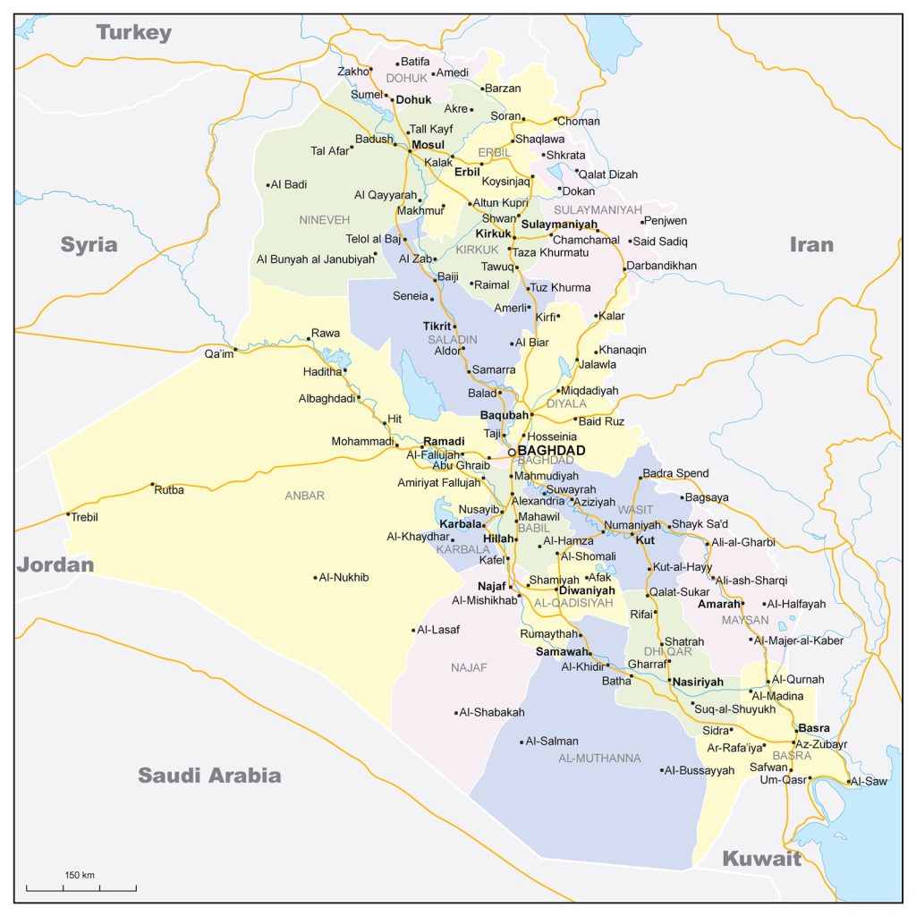 political map of Iraq 