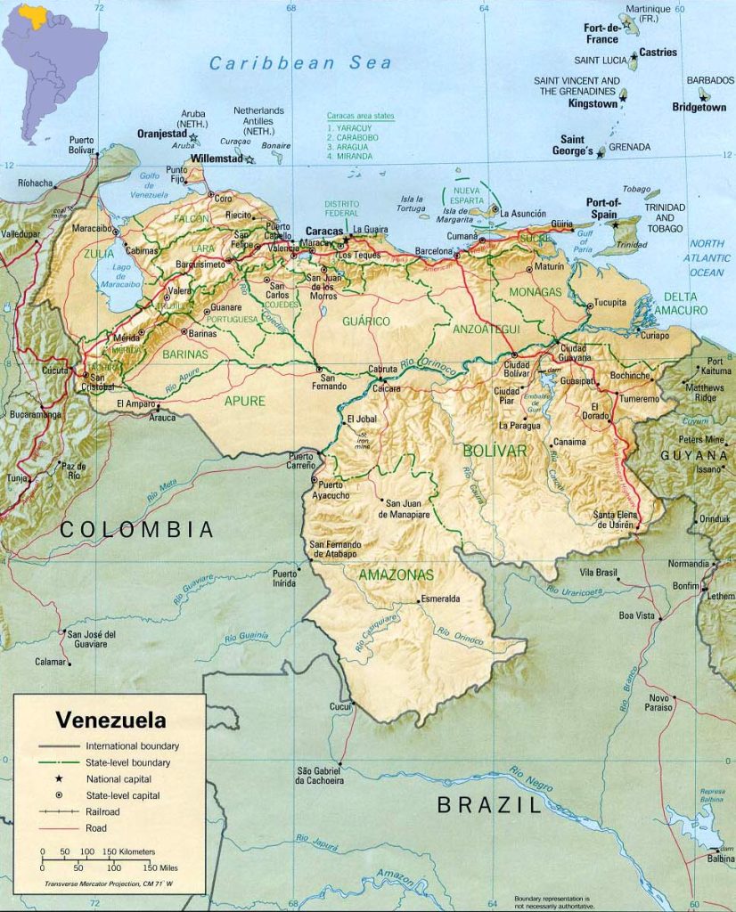 political map of Venezuela