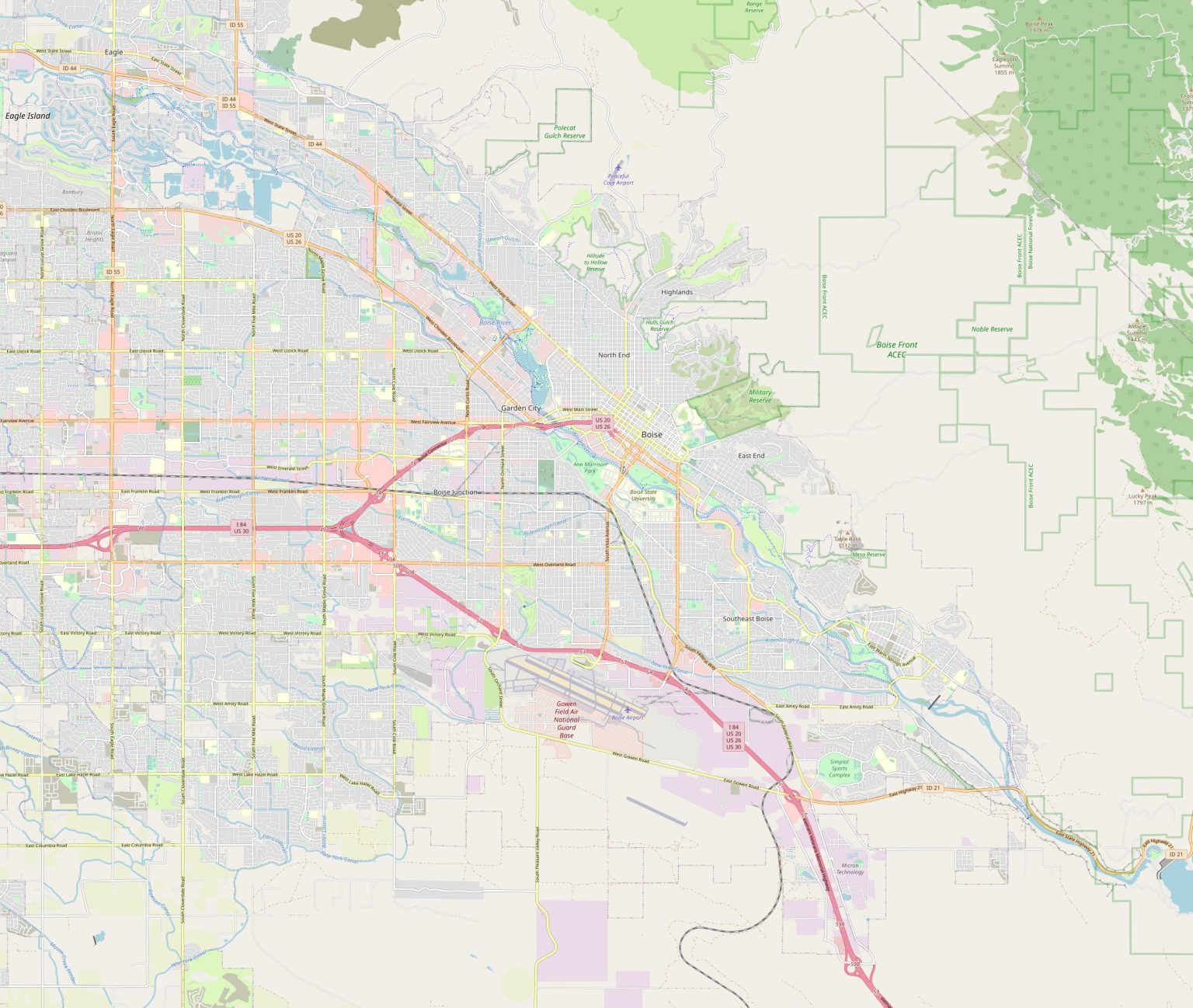 Map Of Boise Idaho Streets And Neighborhoods