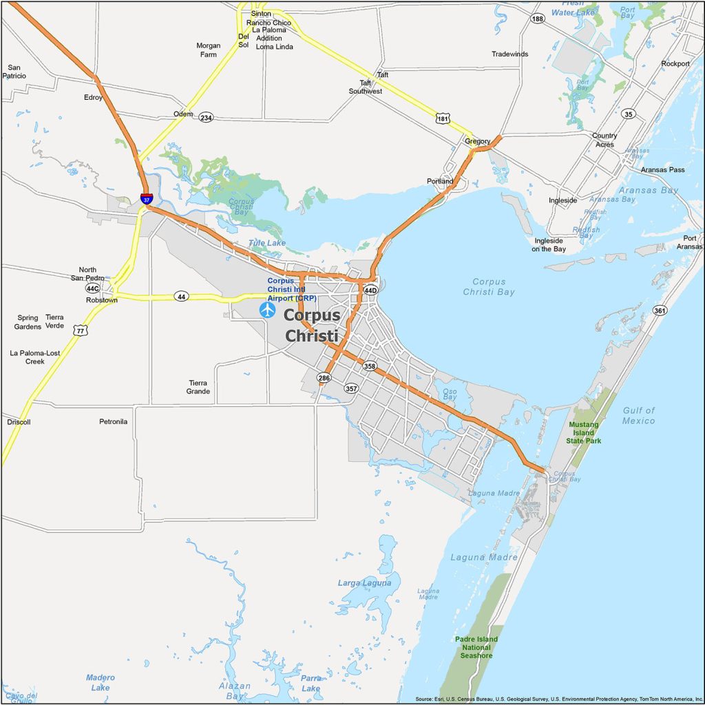 Map Of Corpus Christi Texas Streets And Neighborhoods