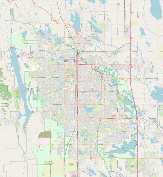 Map of Fort Collins, Colorado | Streets and neighborhoods