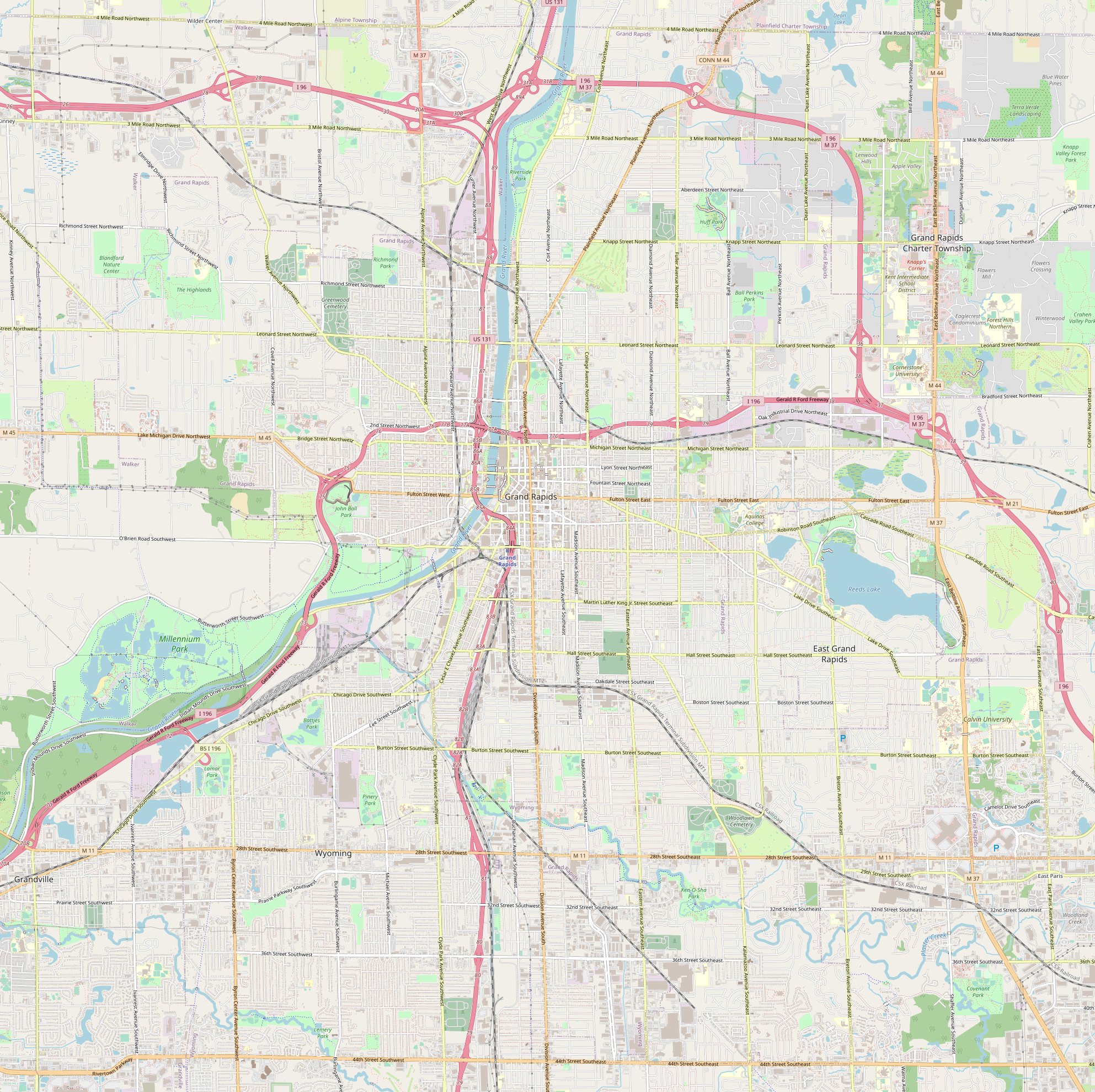 Map of Grand Rapids, Michigan | Streets and neighborhoods