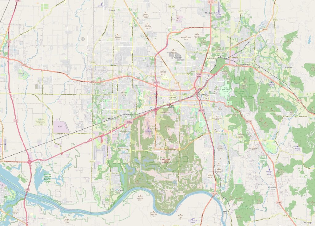 Huntsville Alabama map