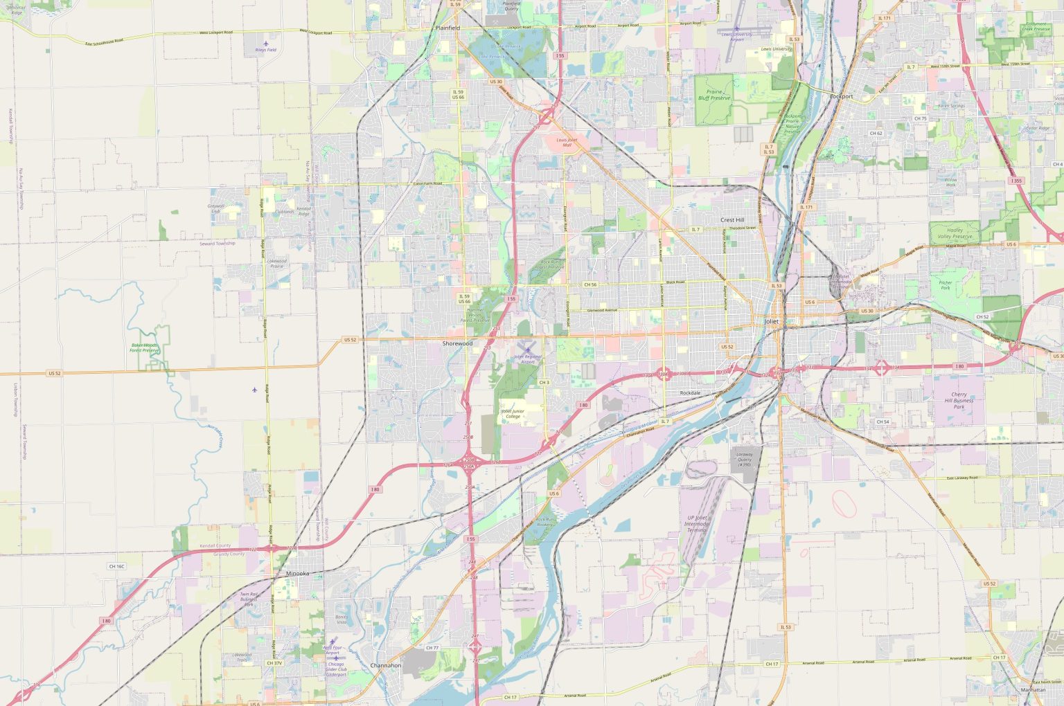 Map of Joliet, Illinois | Streets and neighborhoods