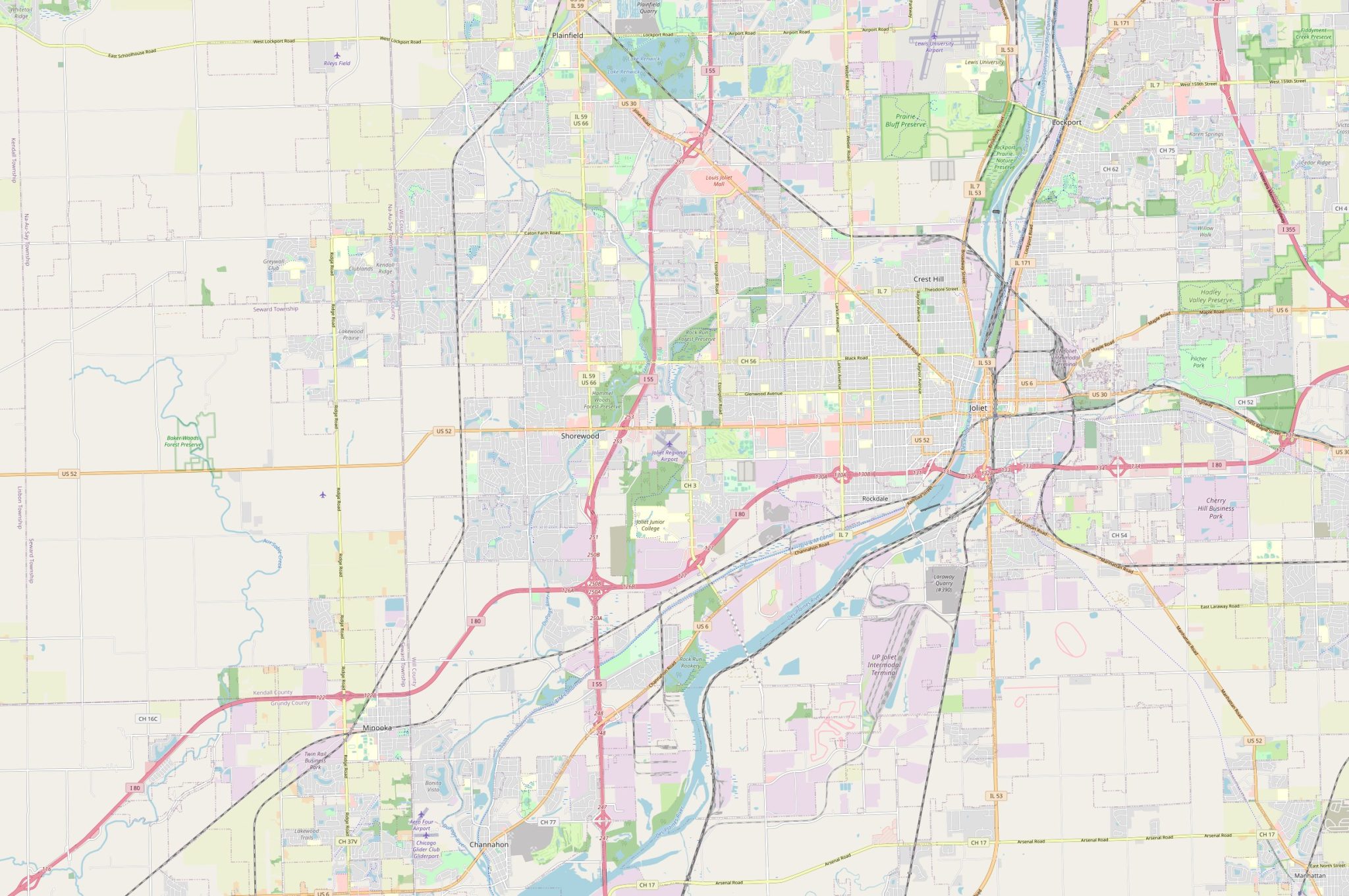 Map of Joliet, Illinois  Streets and neighborhoods