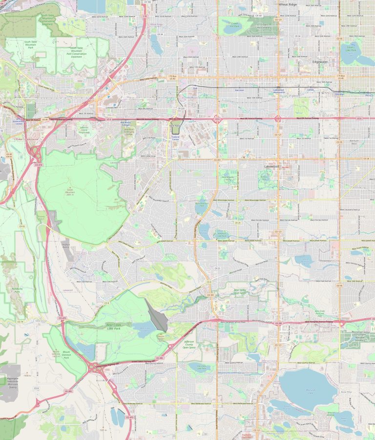 Map of Lakewood, Colorado | Streets and neighborhoods