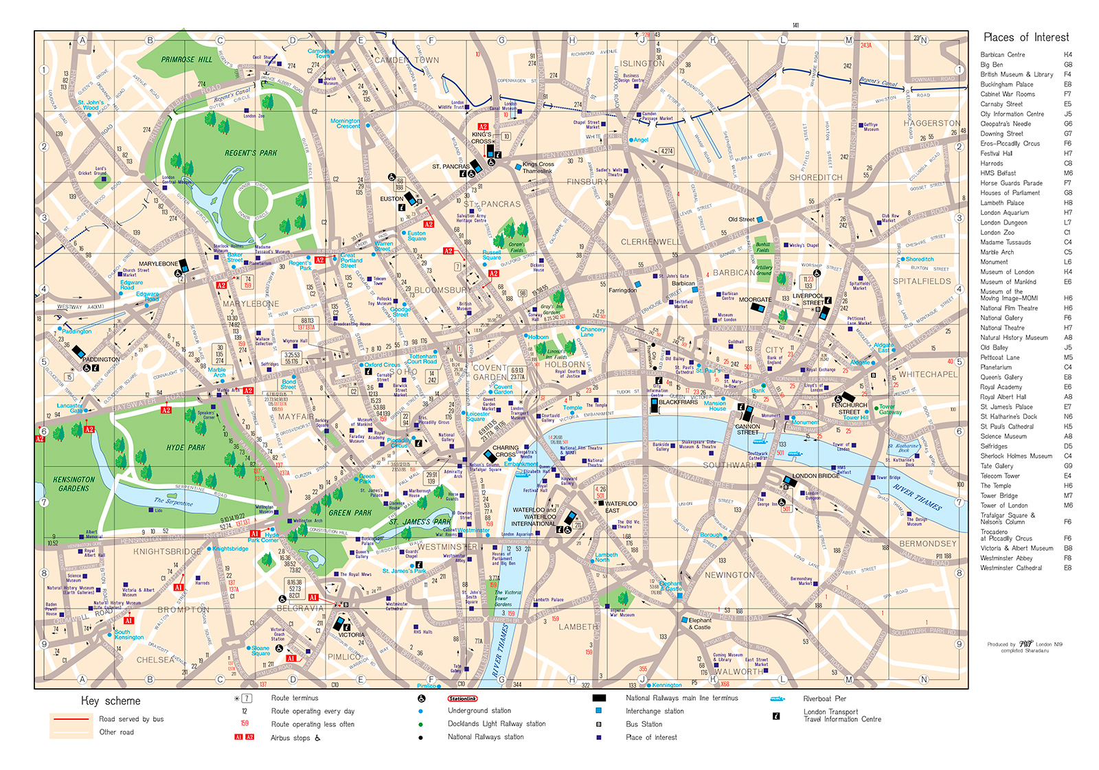 карта лондона на английском языке