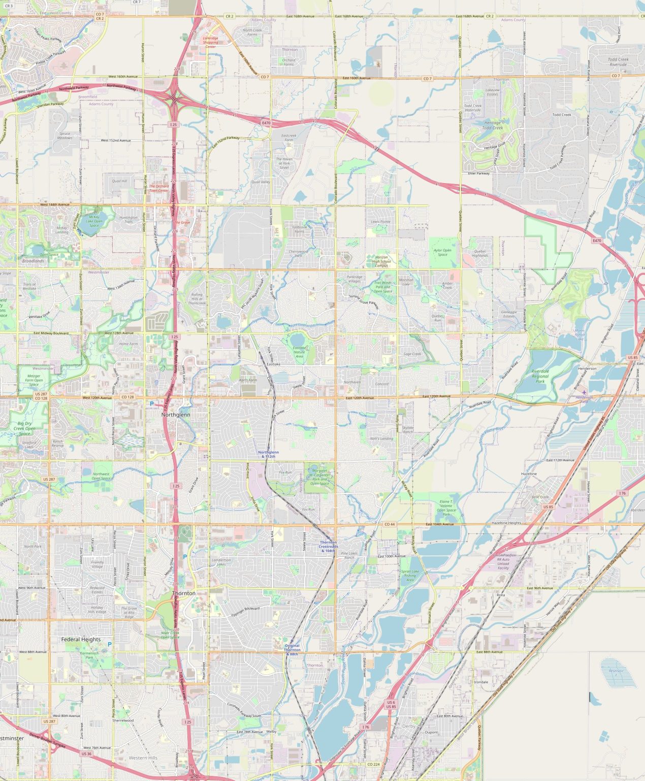 Map of Thornton, Colorado | Streets and neighborhoods