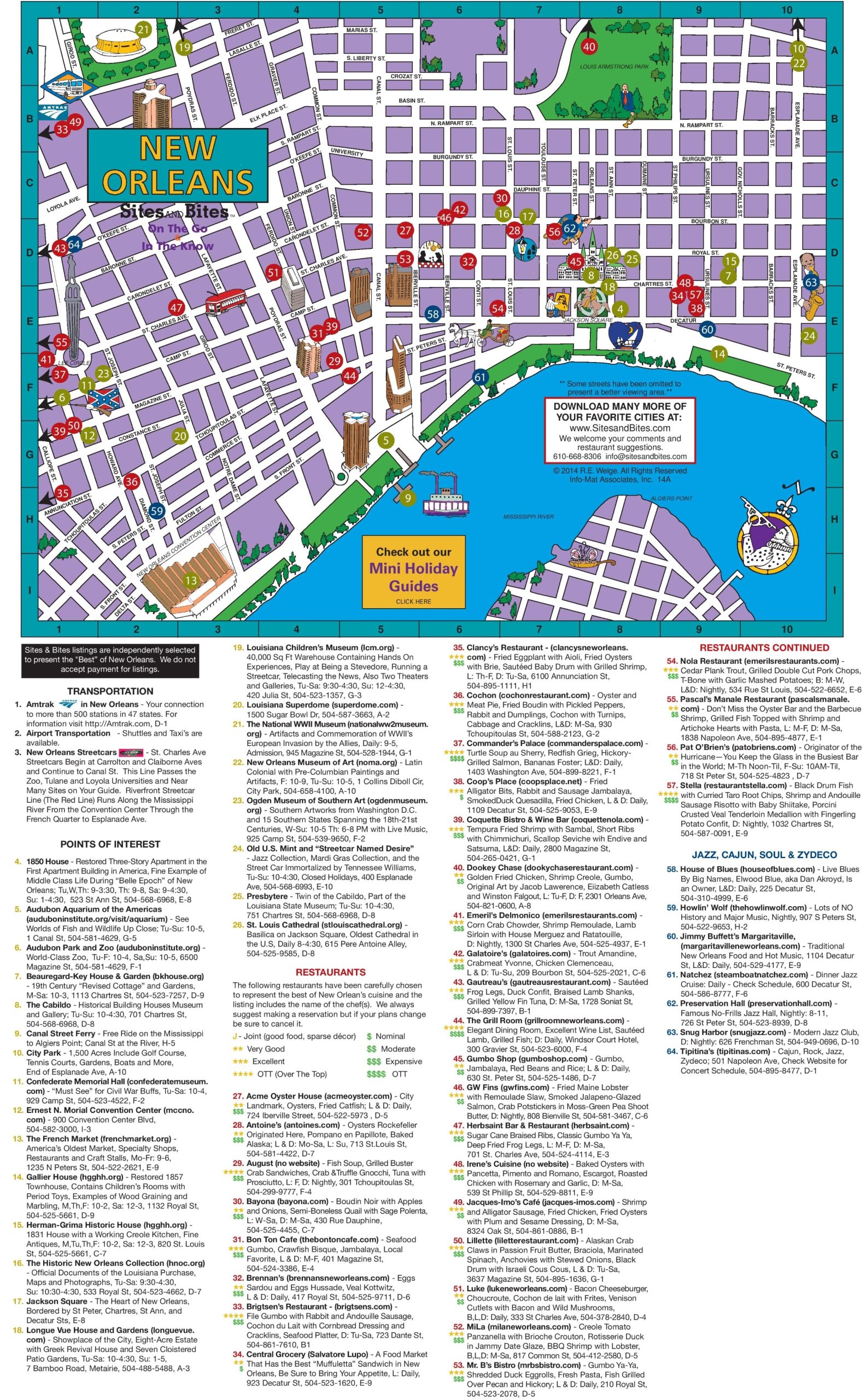 Map of New Orleans, Louisiana Streets and neighborhoods