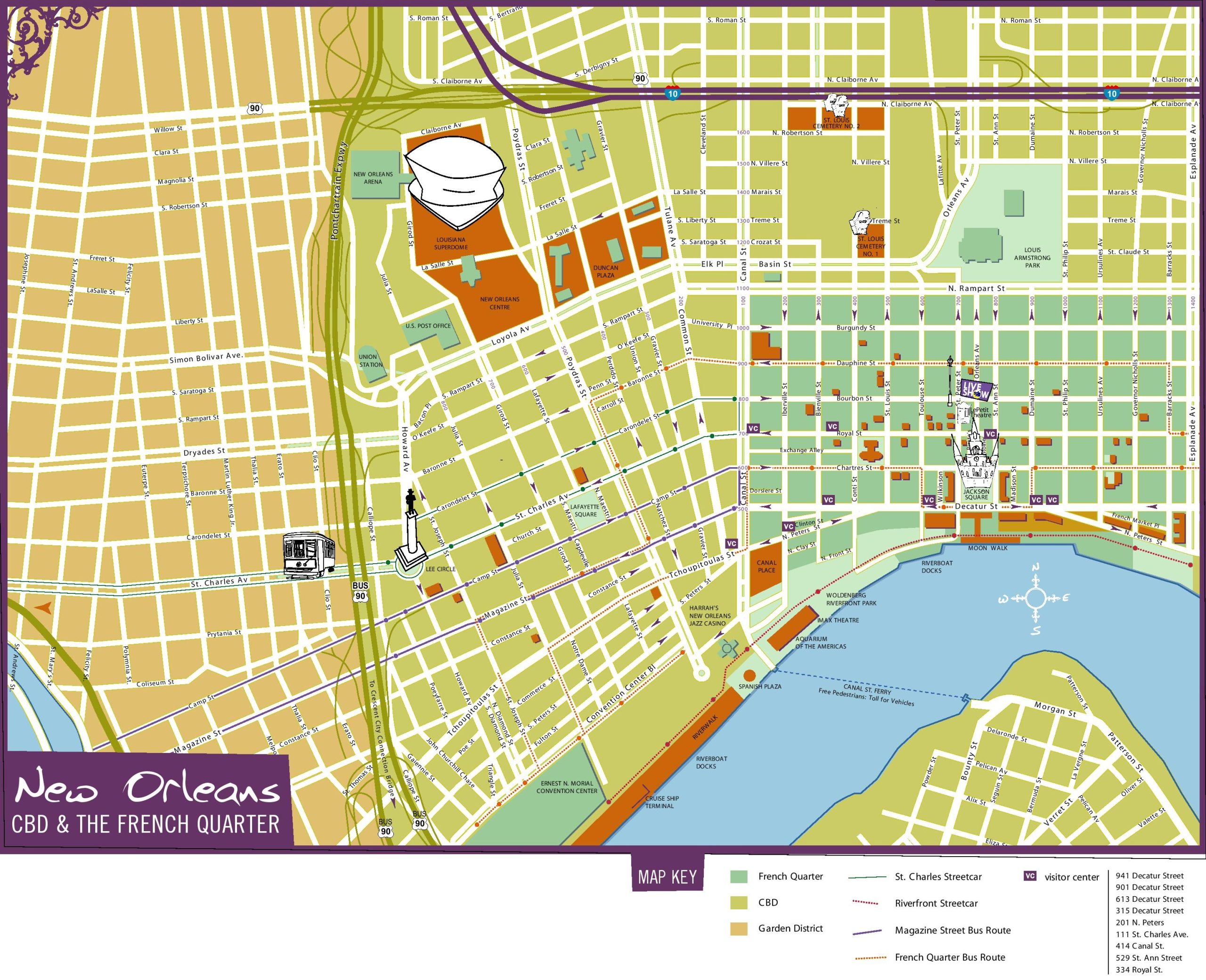 Map Of New Orleans Louisiana Streets And Neighborhoods 8367
