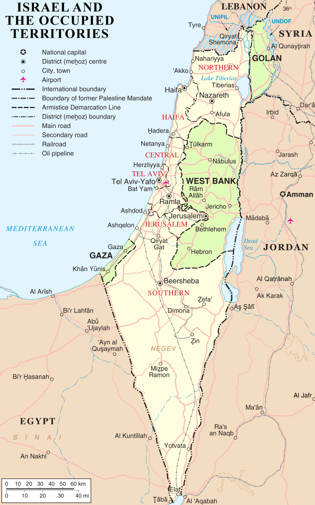 Palestine map | Counties and cities in Palestine