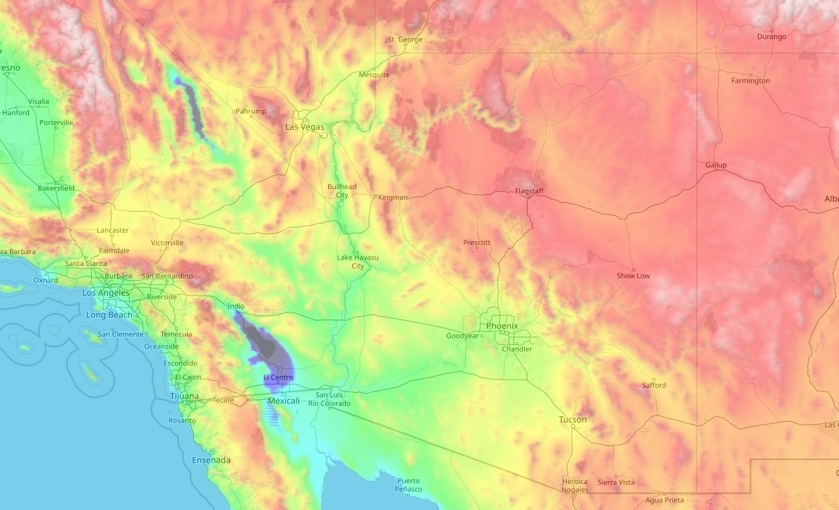 Arizona Topographic Map Elevation And Landscape