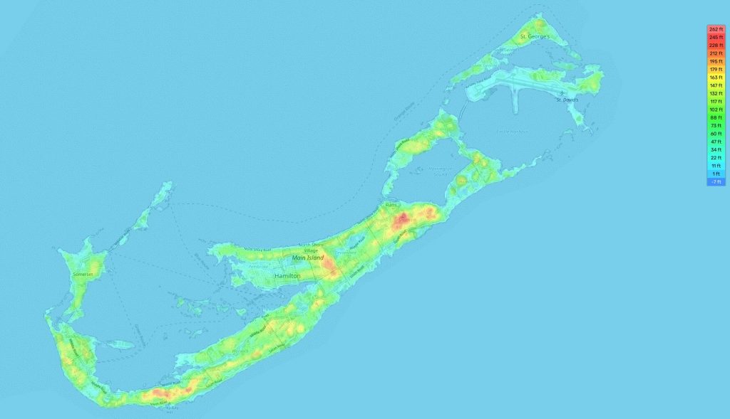 Bermuda topo map
