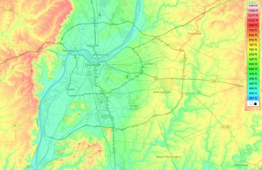 Louisville topographic map