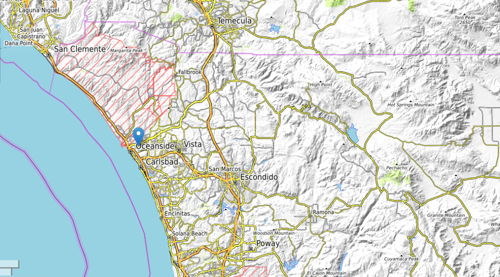 City of Oceanside topographic map