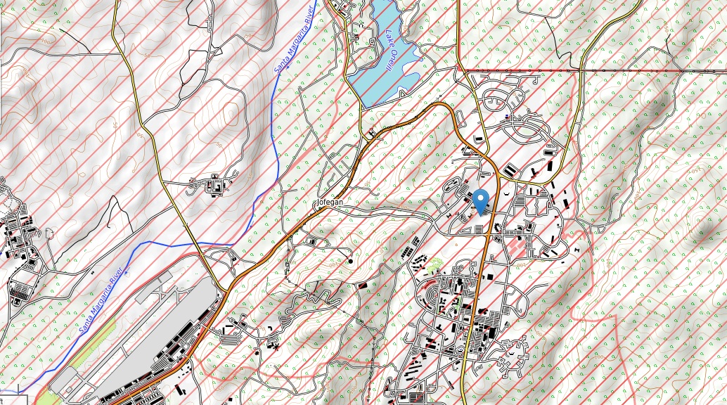 Camp Pendleton topographic map, elevation and landscape, terrain