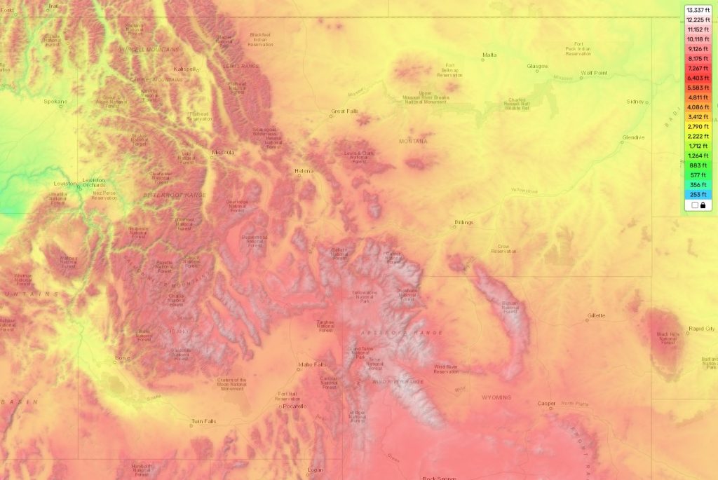 Topography Idaho