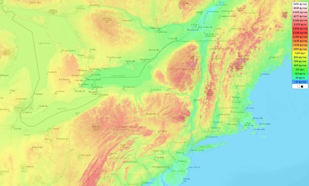 Topography New York (state)
