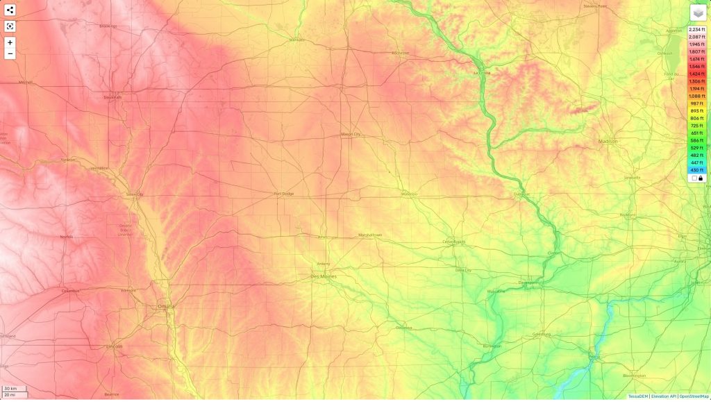 Topography Iowa